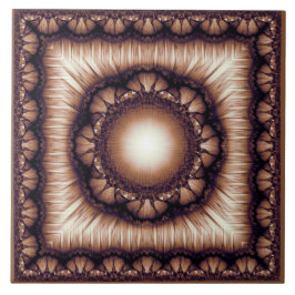 Glanzend floreel fractaal omgevormd patroon tegeltje