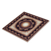 Glanzend floreel fractaal omgevormd patroon tegeltje (Zijkant)