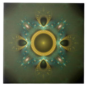 Glanzend Fractal Ontwerp Tegeltje