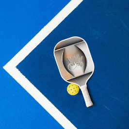 Glanzend geborsteld staal monogram pickleball paddle