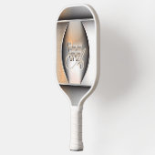 Glanzend geborsteld staal monogram pickleball paddle (Links)