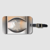 Glanzend Geborsteld Stalen Monogram Bagagelabel (Voorkant (horizontaal))