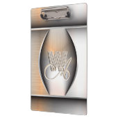 Glanzend Geborsteld Stalen Monogram Klembord (Links)