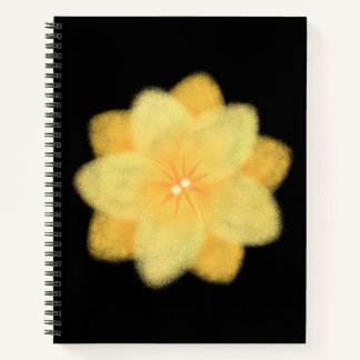Glanzend Geel Bloemenspiraal Notebook – Elegant Notitieboek