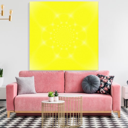 Glanzend Geel Canvas Afdruk (Insitu (Woonkamer))