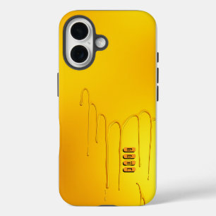 Glanzend geel druppeleffect iPhone 16 hoesje