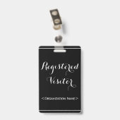 Glanzend "Geregistreerde bezoeker" badge (Achterkant met clip)