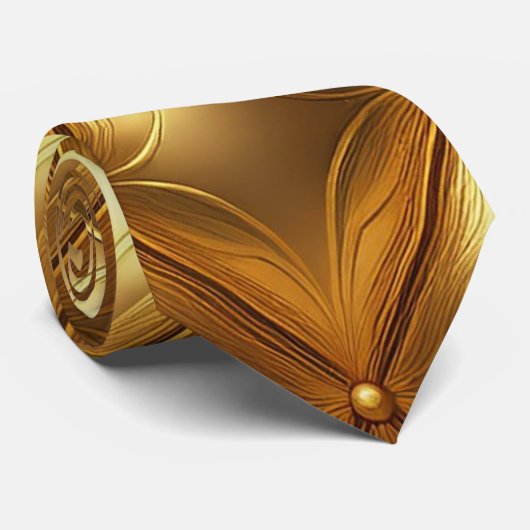 glanzend gewatteerd goud stropdas (Opgerold)