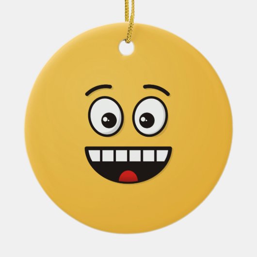 Glanzend gezicht met Open Mouth Ceramic Ornament (Voorkant)