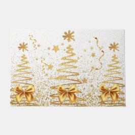 Glanzend glanzend glanzend kerstwit deurmat