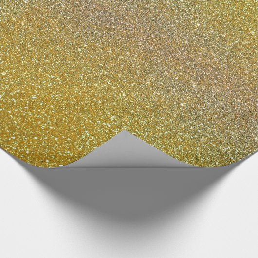 Glanzend glanzend gouden glitter cadeaupapier (Hoek)