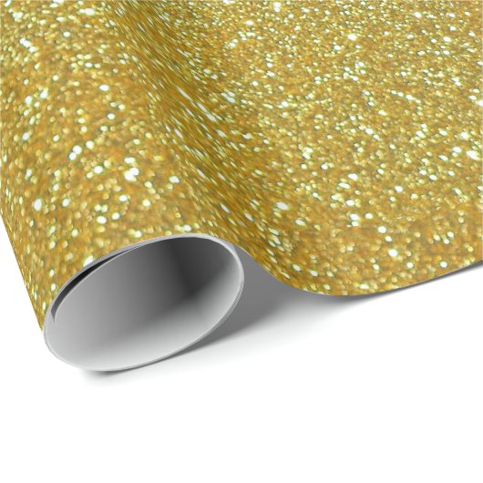 Glanzend glanzend gouden glitter cadeaupapier (Rol Hoek)