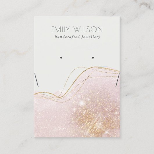 Glanzend glanzend goudglitter die Ketting verdient Visitekaartje (Voorkant)