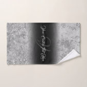 Glanzend glimmend effect Glam zilver zwart gedrukt Bad Handdoek (Handdoek)