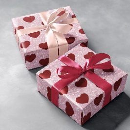 Glanzend Glitter Hart Valentijnsdag Patroon Cadeau Cadeaupapier