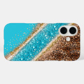 Glanzend Glitter Luipaard Hoortelefoonhoes Ontwerp Case-Mate iPhone Case (Achterkant (horizontaal))