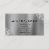 Glanzend glitter met gouden elasjes visitekaartje (Achterkant)