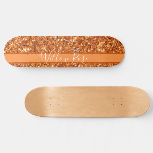 Glanzend glitter persoonlijk skateboard (Horizontaal)