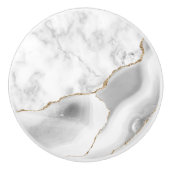 Glanzend Glitter, witte marmer Keramische Knop (Voorkant)