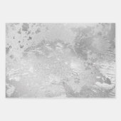 Glanzend Glitterend Zilver Glitter & Folie Patrone Inpakpapier Vel (Voorkant 2)