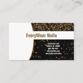 Glanzend Gold-glitter op zwarte, aangepaste Profes Visitekaartje (Achterkant)