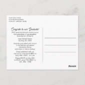 Glanzend Gold-minimalistisch Afstuderen aankondigi Briefkaart (Achterkant)