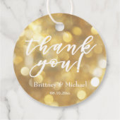 Glanzend Goud Bokeh Glitters | Dank je wel Bedankjes Labels (Achterkant)