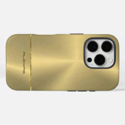 Glanzend goud Case-Mate iPhone case (Achterkant (horizontaal))