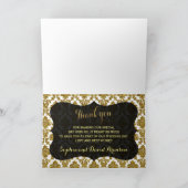 Glanzend Goud Damast Goud Folie Bruiloft BEDANKT (Binnen)