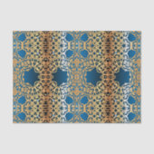   glanzend goud en blauw gelooid patroon tissuepapier (Voorkant)