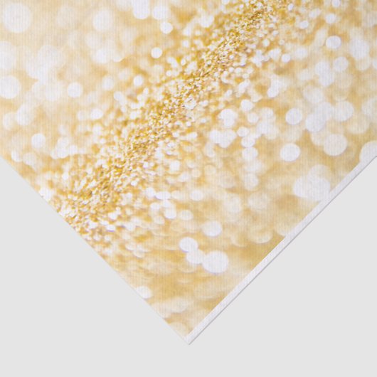 Glanzend goud en wit glitterpatroon tissuepapier (Detail)
