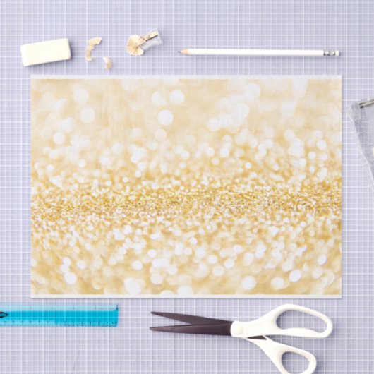 Glanzend goud en wit glitterpatroon tissuepapier (Craft)