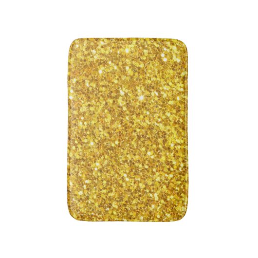 Glanzend goud en witte glitter badmat (Voorkant Verticaal)