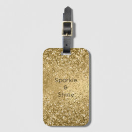 Glanzend Goud Glam Glitter Glans Bagagelabel