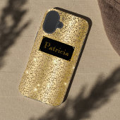 Glanzend Goud glamoureuze lepard glitter print Case-Mate iPhone Case