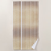 Glanzend goud glitter en witte strepen strandlaken (Voorkant)