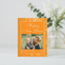 Glanzend Goud Glitter Nieuwjaar Foto Sinaasappel