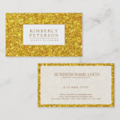 Glanzend Goud Glitter Wit Accent Visitekaartje (Voorkant / Achterkant)