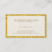 Glanzend Goud Glitter Wit Accent Visitekaartje (Achterkant)