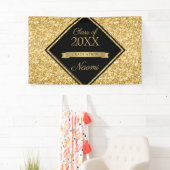 Glanzend Goud Glitter Zwart Lijst Spandoek (Insitu)