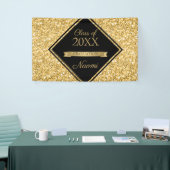 Glanzend Goud Glitter Zwart Lijst Spandoek (Beurs)