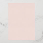 Glanzend Goud Kruis Roze Bloemen Doop Folie Uitnodiging (Achterkant)