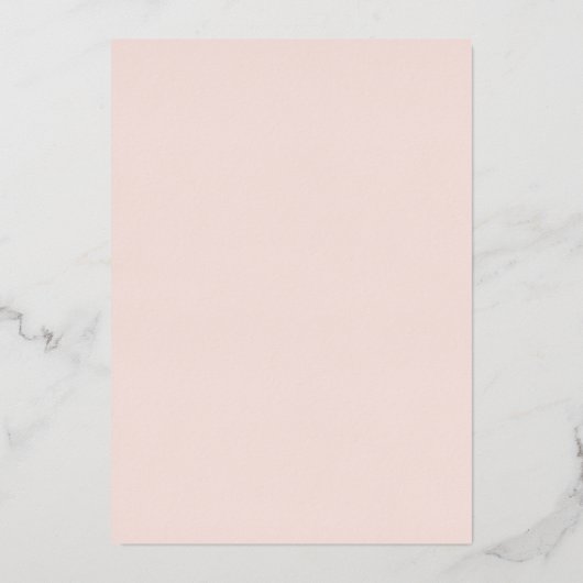 Glanzend Goud Kruis Roze Bloemen Doop Folie Uitnodiging (Achterkant)