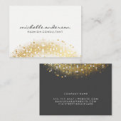 Glanzend Goud Lovert Wit Grijs Visitekaartje (Voorkant / Achterkant)