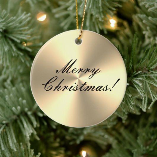 Glanzend goud metallische textuur aangepast kerstb keramisch ornament (Boom)