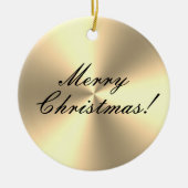 Glanzend goud metallische textuur aangepast kerstb keramisch ornament (Voorkant)