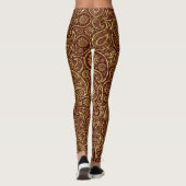 Glanzend goud op donkerrode vallei leggings (Achterkant)