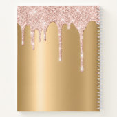 Glanzend goud - Roze glitter-schijven gemonoglogee Notitieboek (Achterkant)