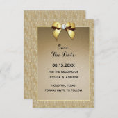 Glanzend Goud & Stijlvolle Edelsteen Bruiloft Save The Date (Voorkant / Achterkant)