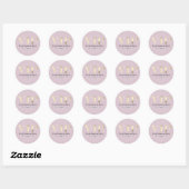 Glanzend Goud VIP op Roze Ronde Sticker (Vel)